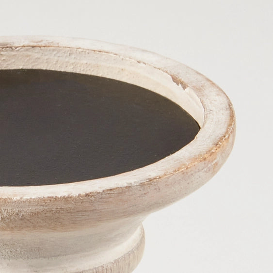 Whitewash wooden candle holder set for slow living and ritual spaces
