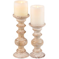 Whitewash wooden candle holder set for slow living and ritual spaces
