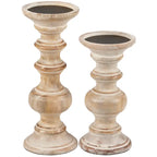 Whitewash wooden candle holder set for slow living and ritual spaces
